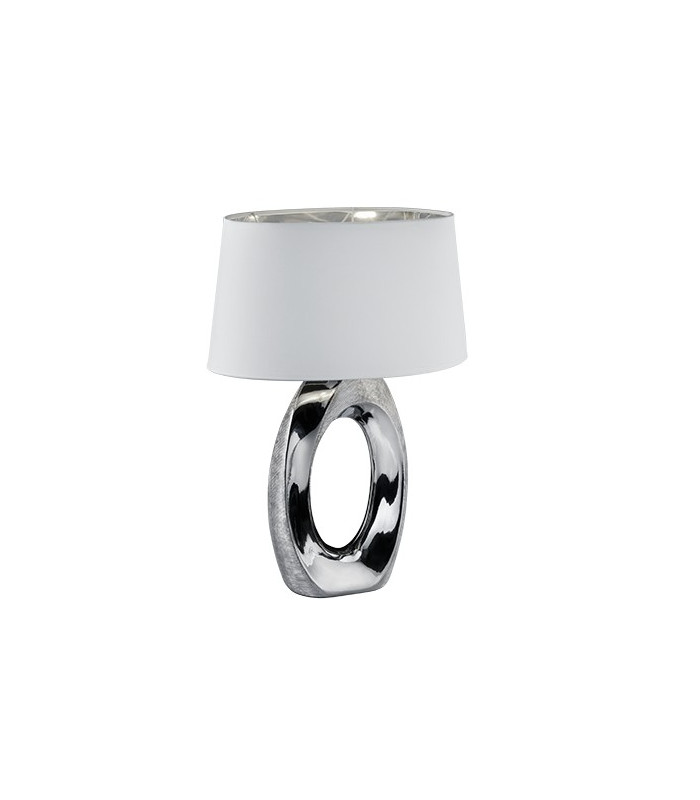 Taba Modern Table Lamp with Oval Shade Silver-2