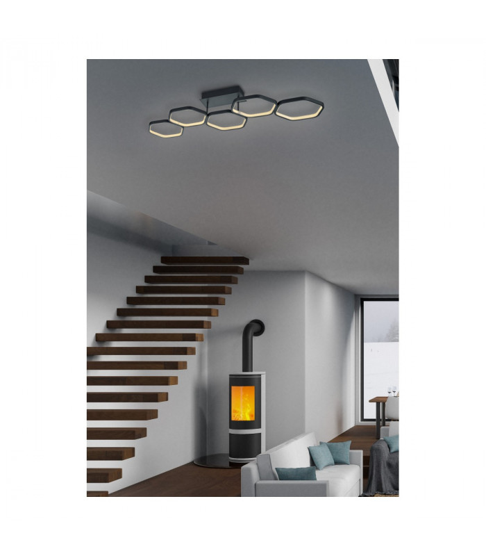 Vigo Modern LED Semi Flush Light Anthracite 3000K-4