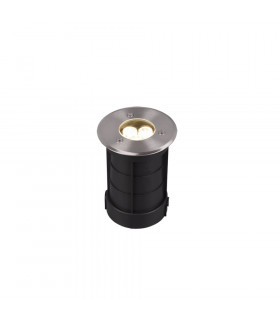 Belaja Modern 14cm Outdoor Round Recessed Ground Light Nickel Matt 3000K IP65-1