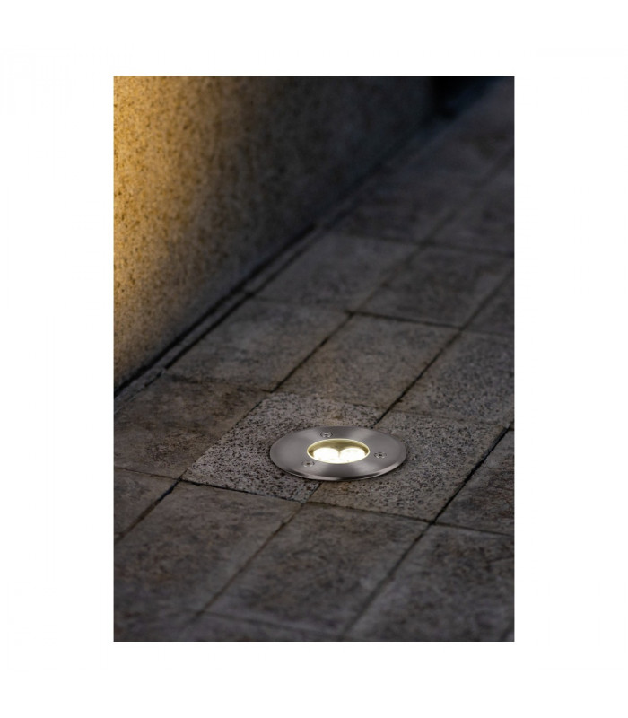 Belaja Modern 14cm Outdoor Round Recessed Ground Light Nickel Matt 3000K IP65-4