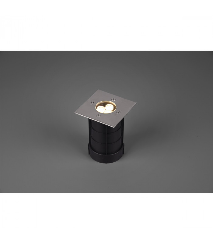 Belaja Modern 14cm Outdoor Square Recessed Ground Light Nickel Matt 3000K IP65-2