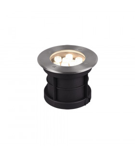Belaja Modern 12cm Outdoor Round Recessed Ground Light Nickel Matt 3000K IP65-1