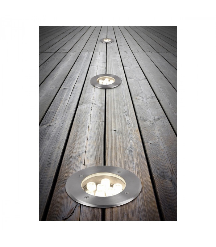Belaja Modern 12cm Outdoor Round Recessed Ground Light Nickel Matt 3000K IP65-4