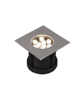 Belaja Modern 12cm Outdoor Square Recessed Ground Light Nickel Matt 3000K IP65-1