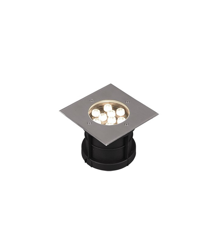 Belaja Modern 12cm Outdoor Square Recessed Ground Light Nickel Matt 3000K IP65-1