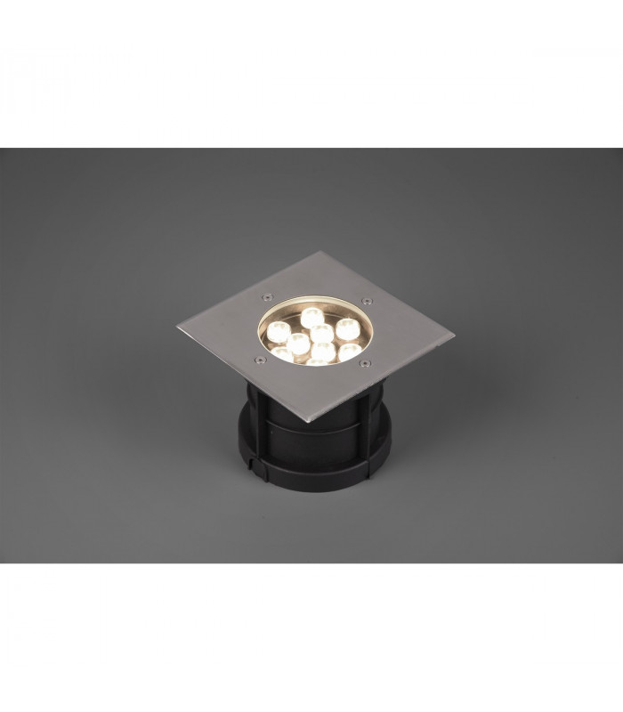 Belaja Modern 12cm Outdoor Square Recessed Ground Light Nickel Matt 3000K IP65-2