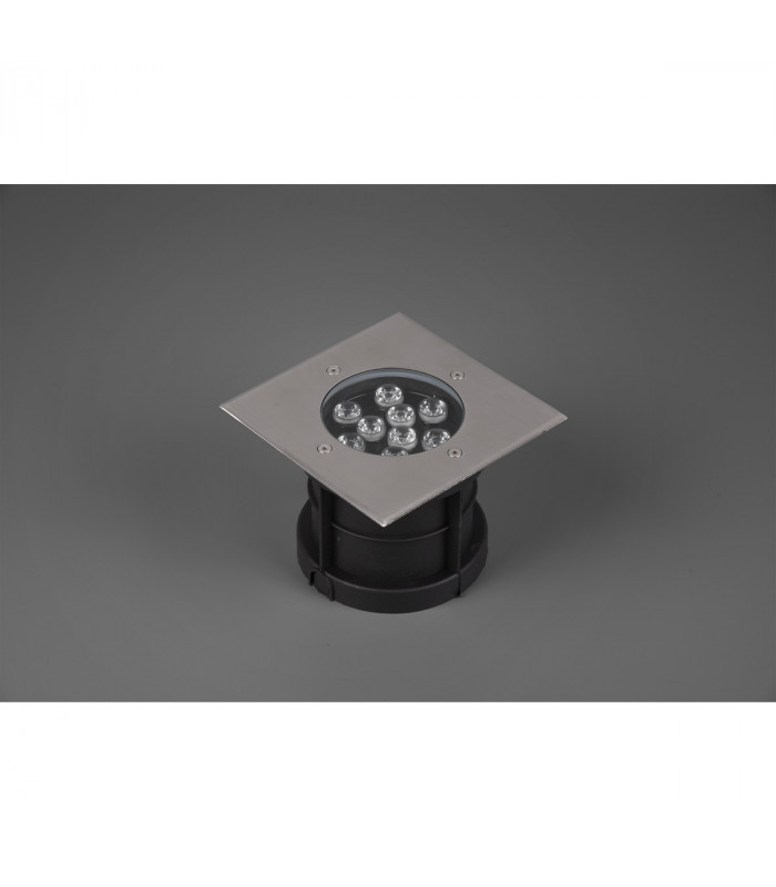 Belaja Modern 12cm Outdoor Square Recessed Ground Light Nickel Matt 3000K IP65-3