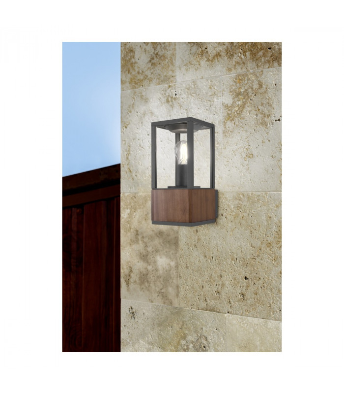 Garonne Modern Outdoor Wall Lantern Wood coloured IP44-4