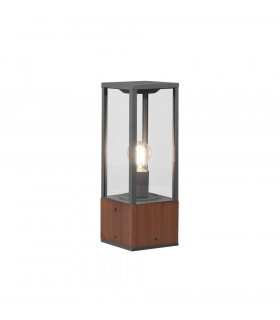 Garonne Modern Outdoor Pedestal Light Wood coloured IP44-1