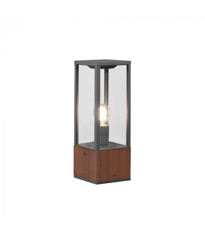 Garonne Modern Outdoor Pedestal Light Wood coloured IP44-1