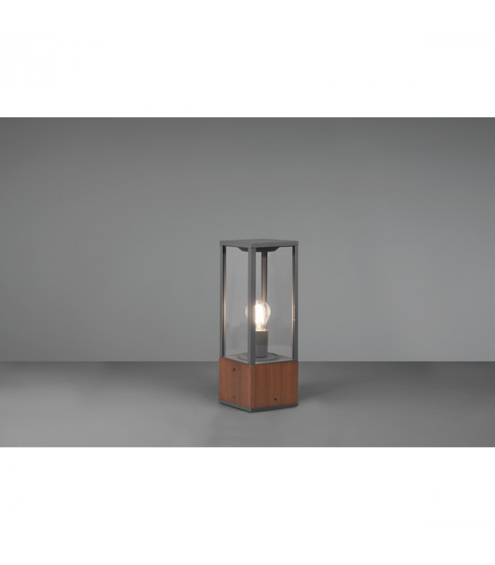 Garonne Modern Outdoor Pedestal Light Wood coloured IP44-2