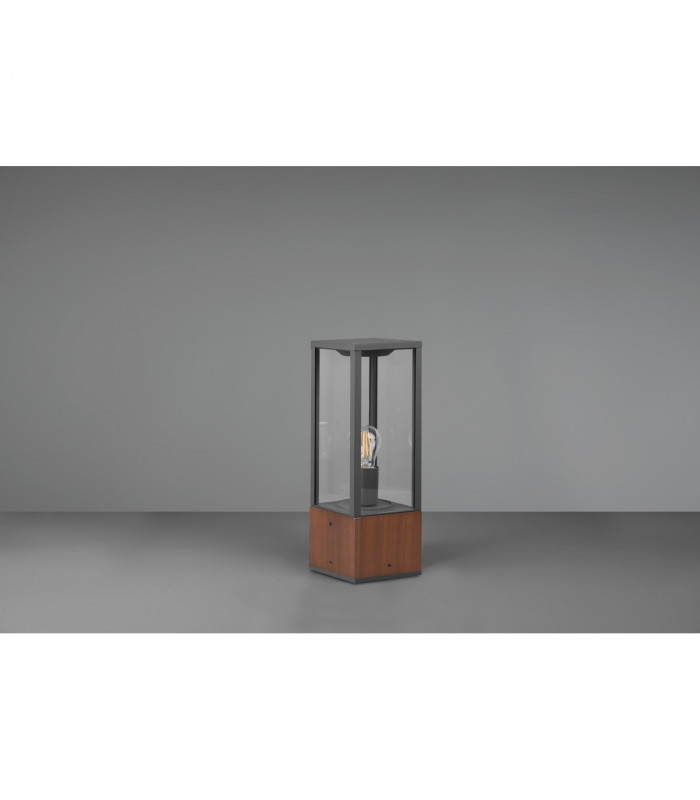 Garonne Modern Outdoor Pedestal Light Wood coloured IP44-3