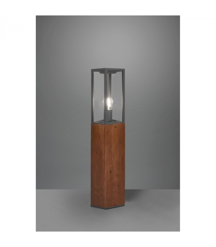 Garonne Modern Outdoor Bollard Wood coloured IP44-2