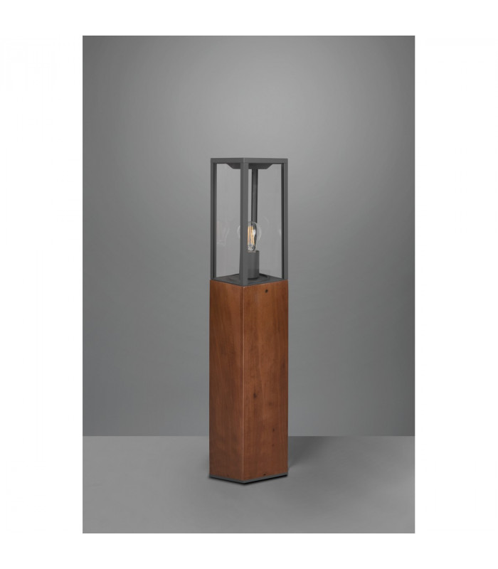 Garonne Modern Outdoor Bollard Wood coloured IP44-3