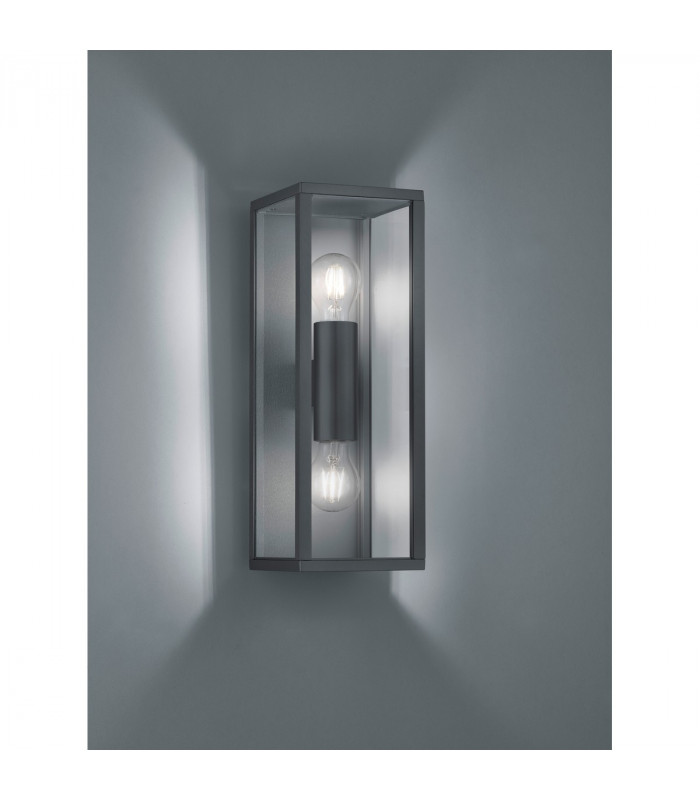 Garonne Vintage 2 Light Outdoor Up Down Wall Lamp Anthracite IP44-2