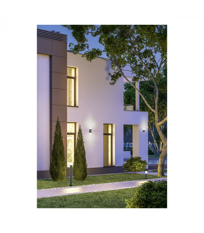 Hoosic Modern Outdoor Modern Wall Lamp Anthracite IP44 with PIR-3