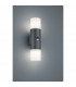 Hoosic Modern 2 Light Outdoor Up Down Wall Lamp Anthracite IP44 with PIR-2
