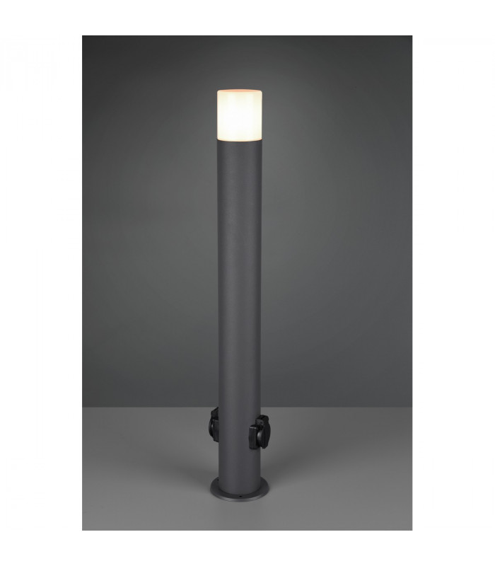 Hoosic Modern 80cm Outdoor Bollard with Plug Anthracite IP44-2