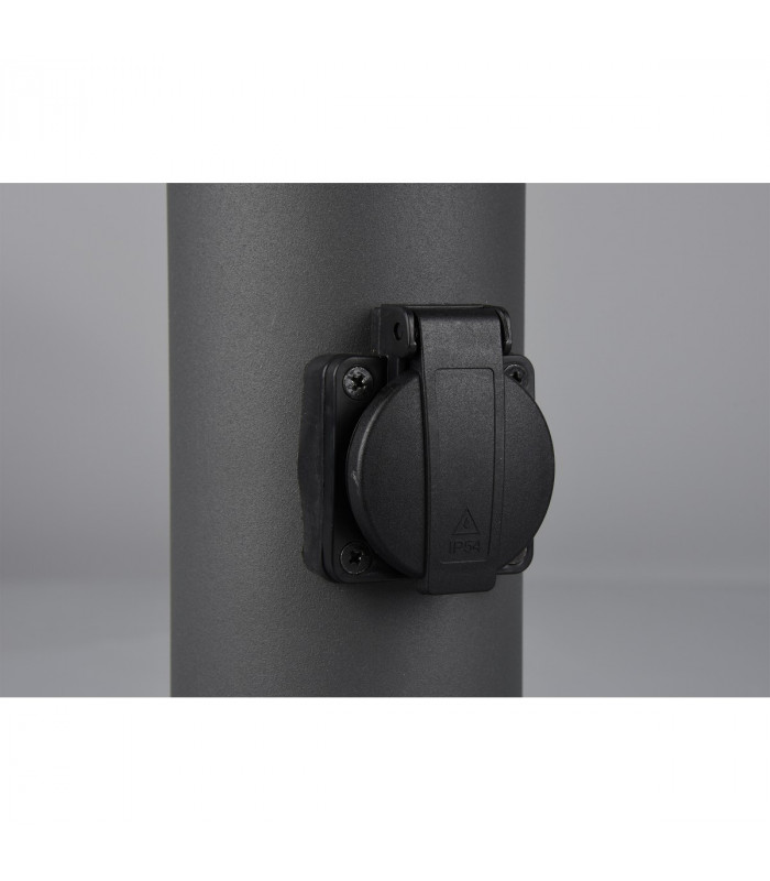 Hoosic Modern 80cm Outdoor Bollard with Plug Anthracite IP44-4