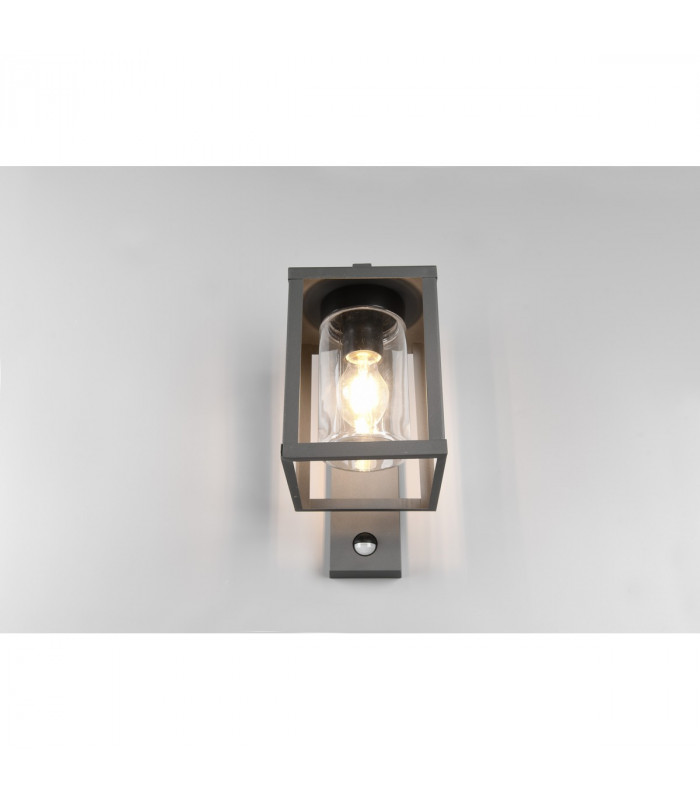 Lunga Modern Outdoor Wall Lantern Anthracite IP44 with PIR-4