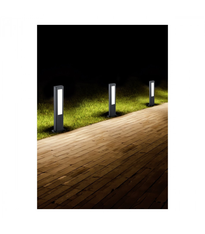 Rhine Modern 2 Light Outdoor Pedestal Light Anthracite 3000K IP54-3