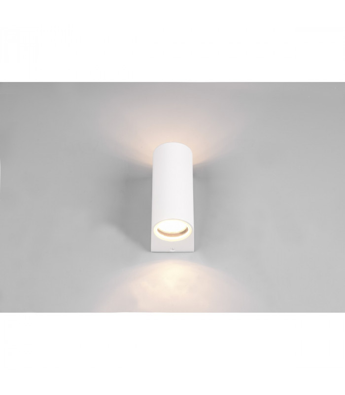 Roya Modern 2 Light Outdoor Round Up Down Wall Lamp White Matt IP44-5