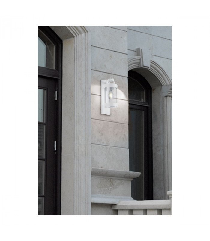 Sambesi Modern Outdoor Wall Lantern White Matt IP44 with Dusk sensor-5
