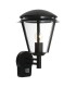 PIR 1 Light Outdoor Wall Lantern Matt Black, Clear Polycarbonate IP44, E27 - 1
