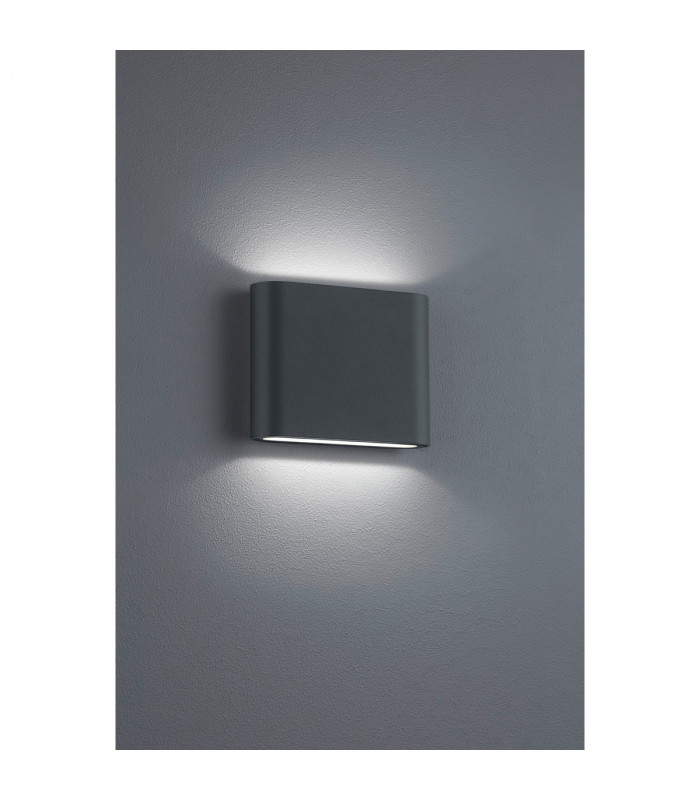 Thames Ii Modern 11cm 2 Light Outdoor Up Down Wall Lamp Anthracite 3000K IP54-2