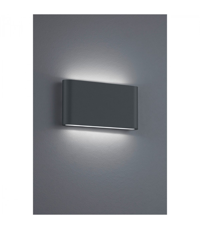 Thames Ii Modern 17cm 2 Light Outdoor Up Down Wall Lamp Anthracite 3000K IP54-2
