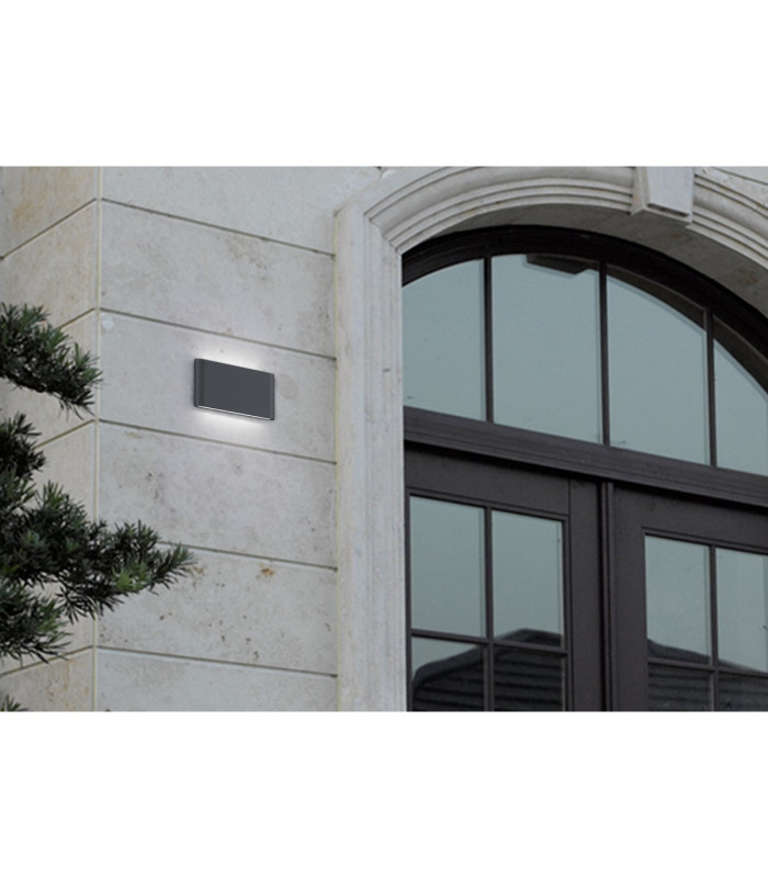 Thames Ii Modern 17cm 2 Light Outdoor Up Down Wall Lamp Anthracite 3000K IP54-3