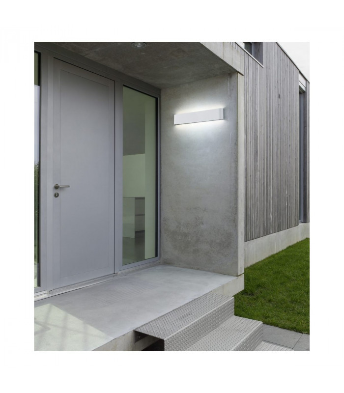 Thames Ii Modern 46cm 2 Light Outdoor Up Down Wall Lamp White Matt 3000K IP54-3