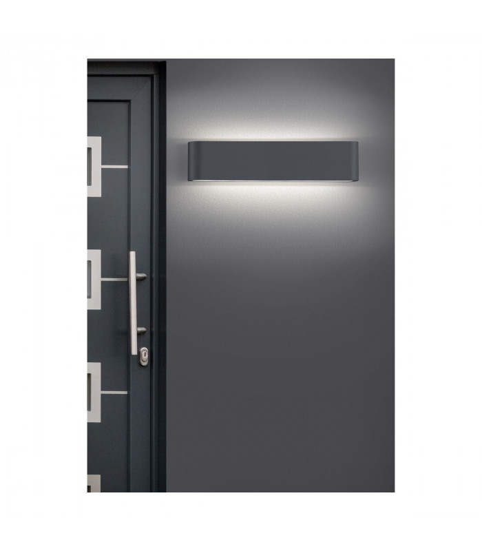 Thames Ii Modern 46cm 2 Light Outdoor Up Down Wall Lamp Anthracite 3000K IP54-3