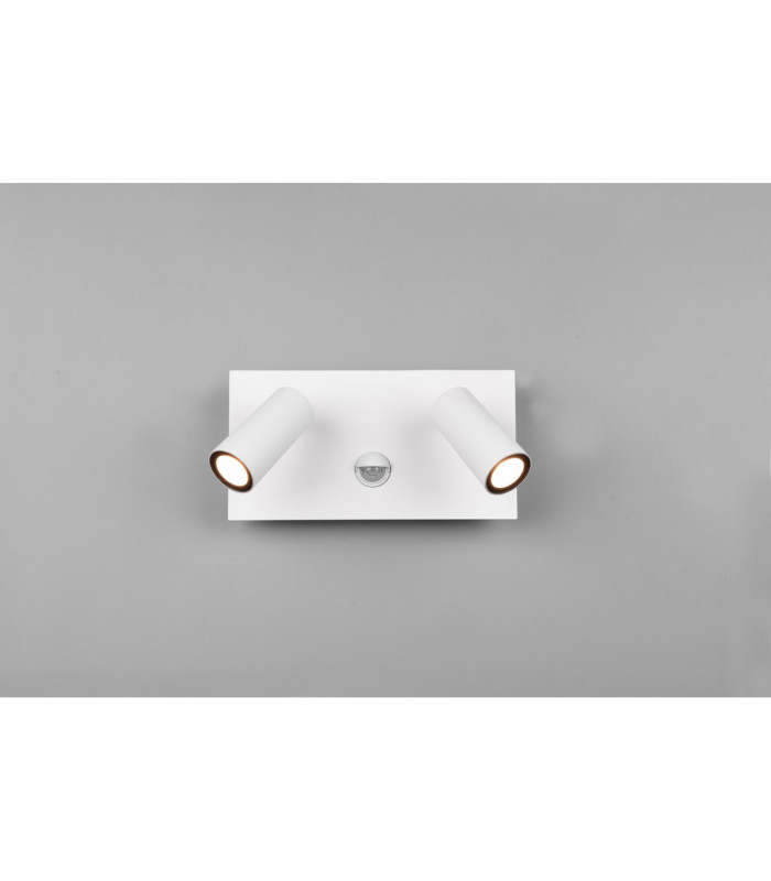 Tunga Modern 2 Light Outdoor Spotlight White Matt 3000K IP54 with PIR-3
