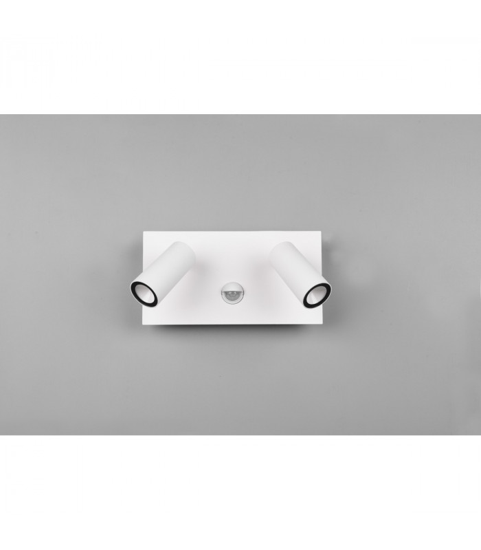 Tunga Modern 2 Light Outdoor Spotlight White Matt 3000K IP54 with PIR-5