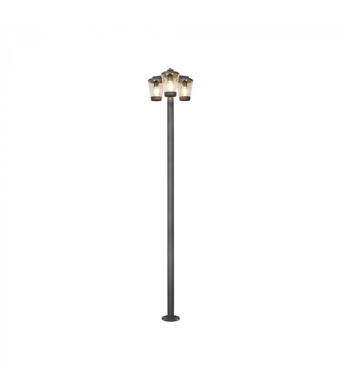 Cavado Modern 3 Light Outdoor Lamp Posts Anthracite IP44-1