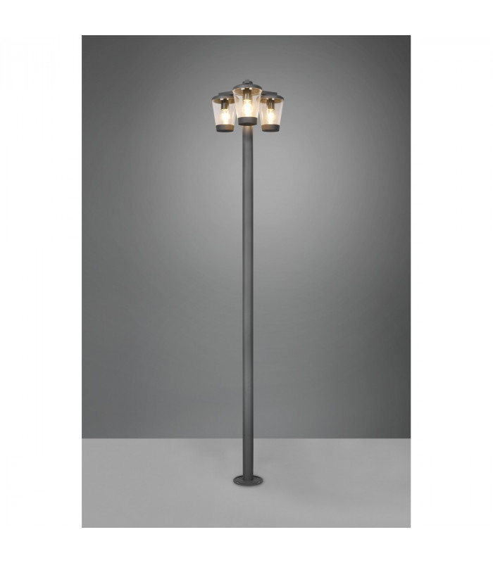 Cavado Modern 3 Light Outdoor Lamp Posts Anthracite IP44-2