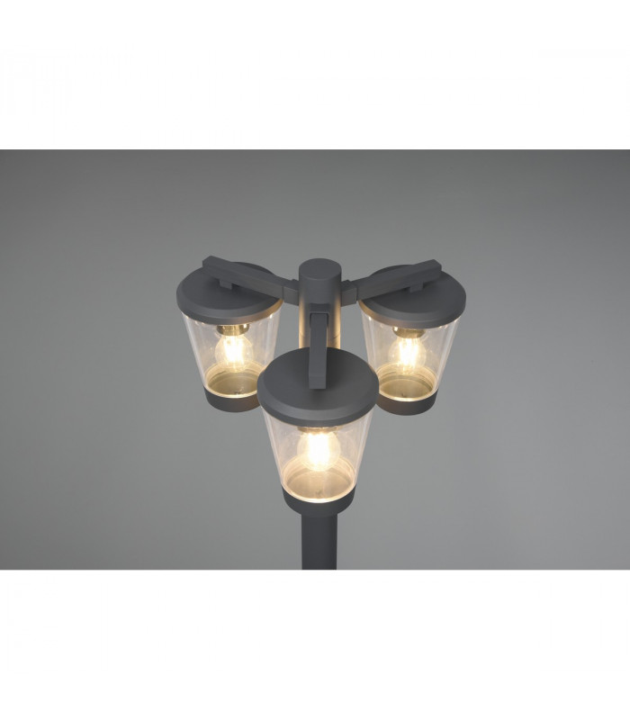 Cavado Modern 3 Light Outdoor Lamp Posts Anthracite IP44-3