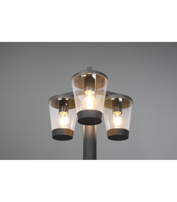 Cavado Modern 3 Light Outdoor Lamp Posts Anthracite IP44-4