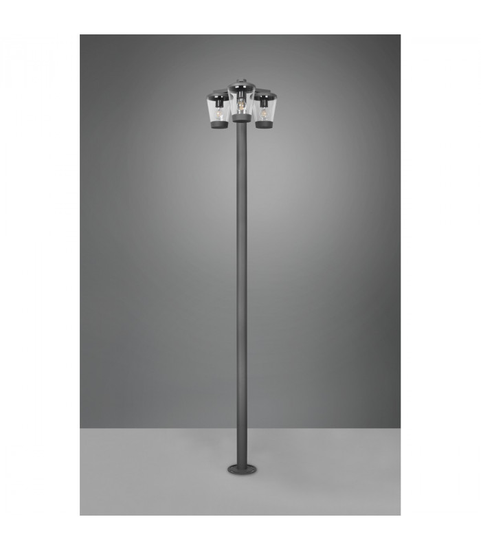 Cavado Modern 3 Light Outdoor Lamp Posts Anthracite IP44-5
