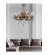 Clearance - Gabrielle Chandelier Glass Sconce & Glass Crystal Droplets 5 Light E14 Polished Brass Finish-6