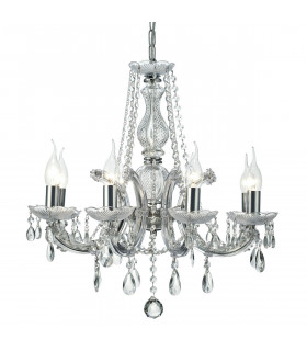 Clearance - Gabrielle Chandelier Acrylic Sconce & Glass Crystal Droplets 8 Light E14 Polished Chrome Finish-1