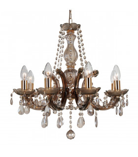 Clearance - Gabrielle Chandelier Acrylic Sconce & Glass Droplets 8 Light E14 Mink Finish-1