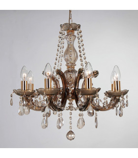 Clearance - Gabrielle Chandelier Acrylic Sconce & Glass Droplets 8 Light E14 Mink Finish-2
