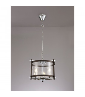 Clearance - Nolan Single 36cm Pendant 3 Light E14 Brown Oxide/Polished Chrome-2