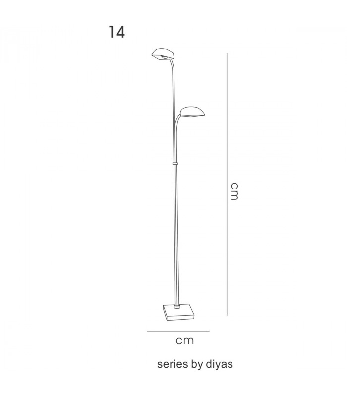 Clearance - Udine Floor Lamp In-Line Dimmer 2 Light G9 Satin Chrome NOT LED/CFL Compatible-3