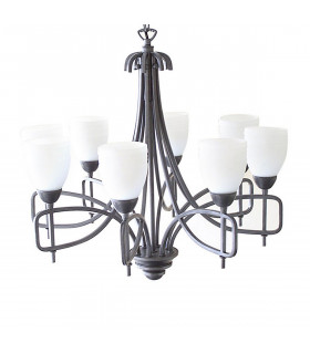 Clearance - Ortona Pendant 8 Light E14 Russet Brown-1