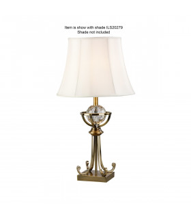 Clearance - Elmo Large Crystal Table Lamp WITHOUT SHADE E27 Antique Brass-1