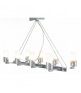 Clearance - Kopus Rectangular Pendant On Cable 8 Light G9 Polished Chrome-1