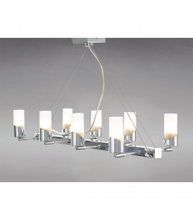 Clearance - Kopus Rectangular Pendant On Cable 8 Light G9 Polished Chrome-2